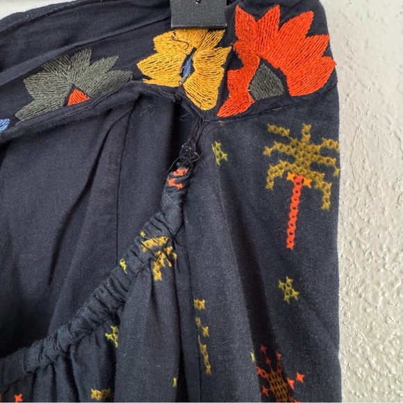 Anthropologie Farm Rio embroidered strapless black folklore maxi dress 1X - Picture 9 of 12